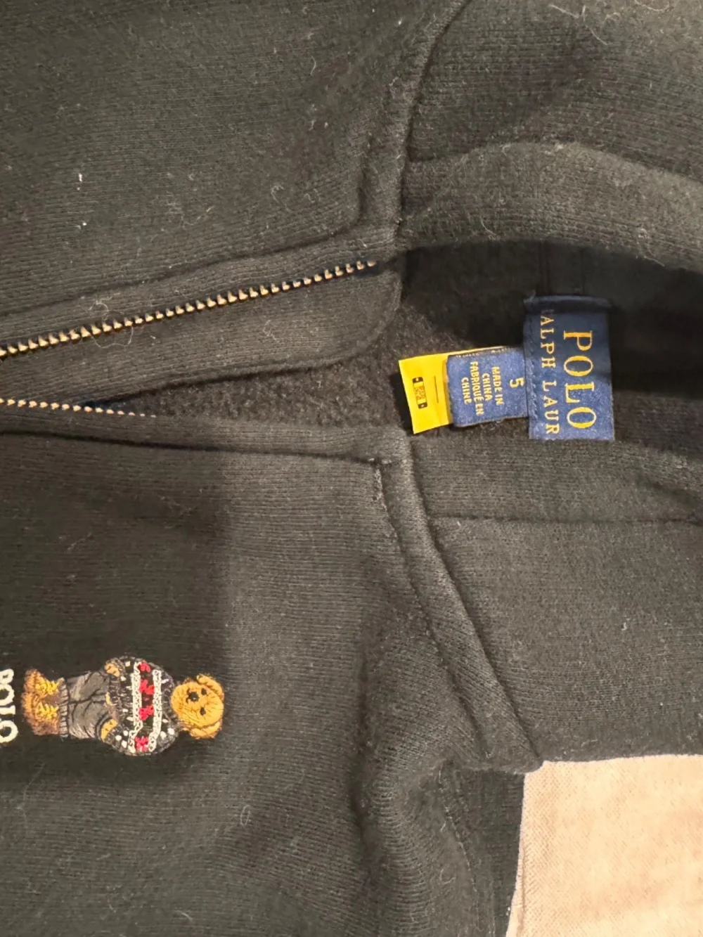 Ralph Lauren black zip up hoodie
